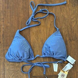 NWT Bellissima Blue Beaded Bikini Top